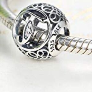 Pandora Silver Charm with Black Accents